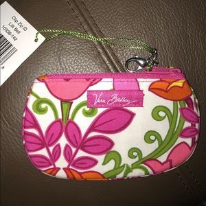 Vera Bradley Zip ID Card Holder with Lobster Claw in Lilli Bell Pattern